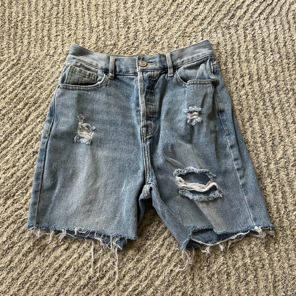 PACSUN High Rise Straight Denim Shorts!